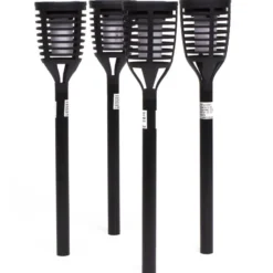 Benson Tuinfakkels - 4x stuks - solar - vlameffect - 41 cm