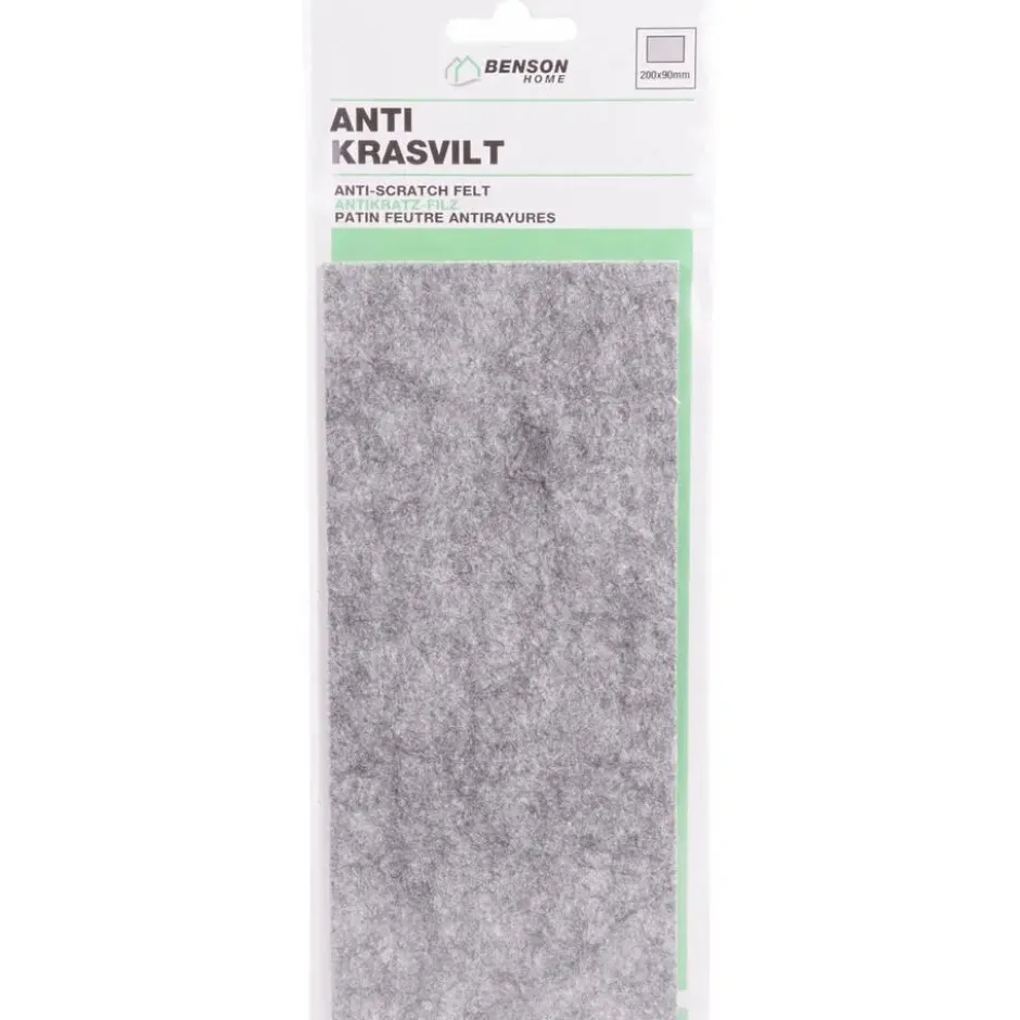 Benson Zelfklevend antikrasvilt - knipbaar - 20 x 9 cm - grijs