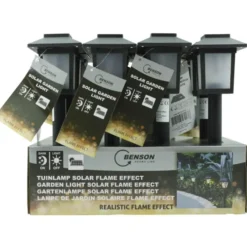 Ben Tools Prikspot - solar tuinverlichting - vlameffect - 34 cm