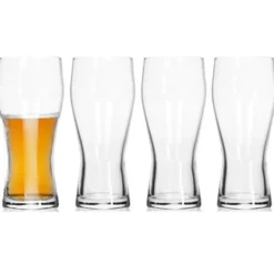 Bierglazen/drinkglazen - 4x stuks - 400 ml - Hoog model bierglas