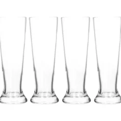 Bierglazen - 4x st - 370 ml - 7 x 20 cm - glas - pilsenerglazen