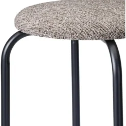 Bijzet krukje Tweed melange - metaal/stof - D40 x H48 cm