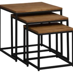 Bijzettafel Luuk - mangohout - set van 3
