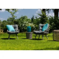 Bistroset 2 personen Wicker Grijs Garden Collections Dover