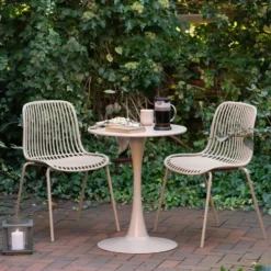 Bistrotafel Rond - Taupe Metaal - Ø60x72cm - Meira