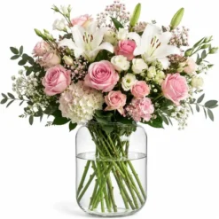 Bloemenvaas Billie - transparant glas - D23 x H30 cm - decoratieve vaas