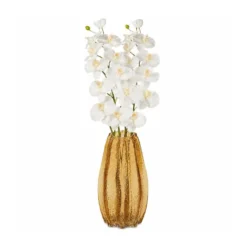 Bloemenvaas Callas - sier glas - 12 x 30 cm - transparant geel