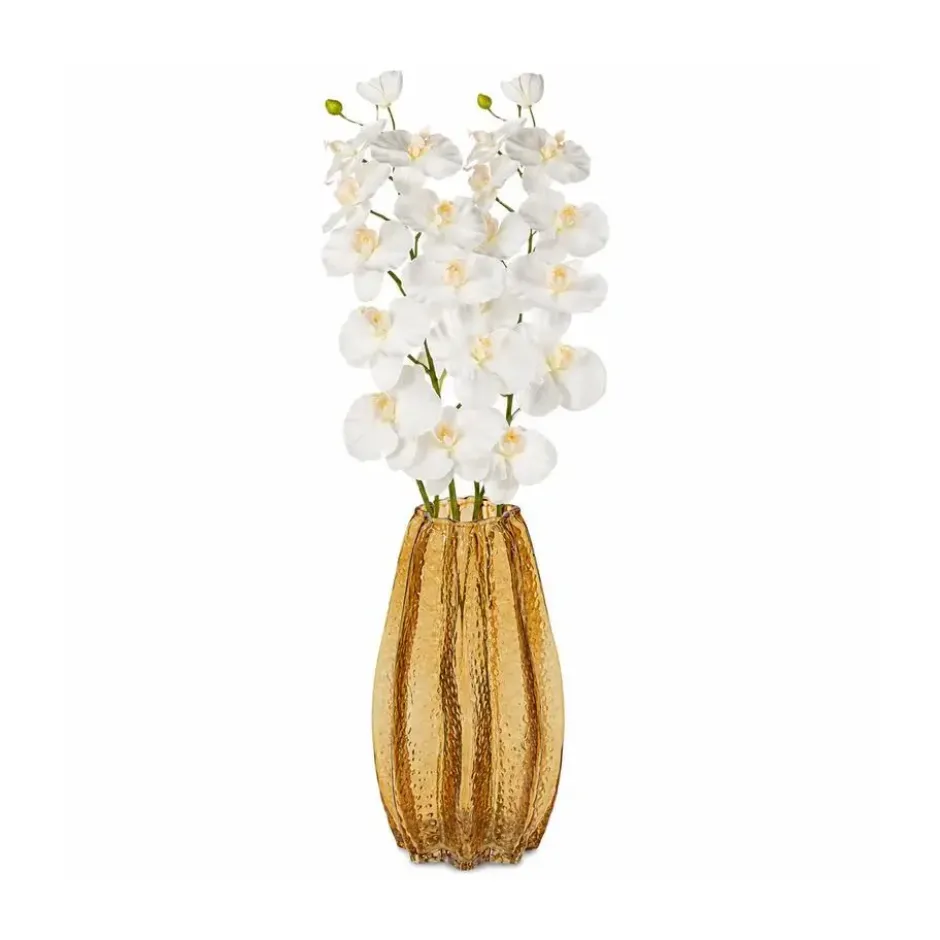 Bloemenvaas Callas - sier glas - 12 x 30 cm - transparant geel