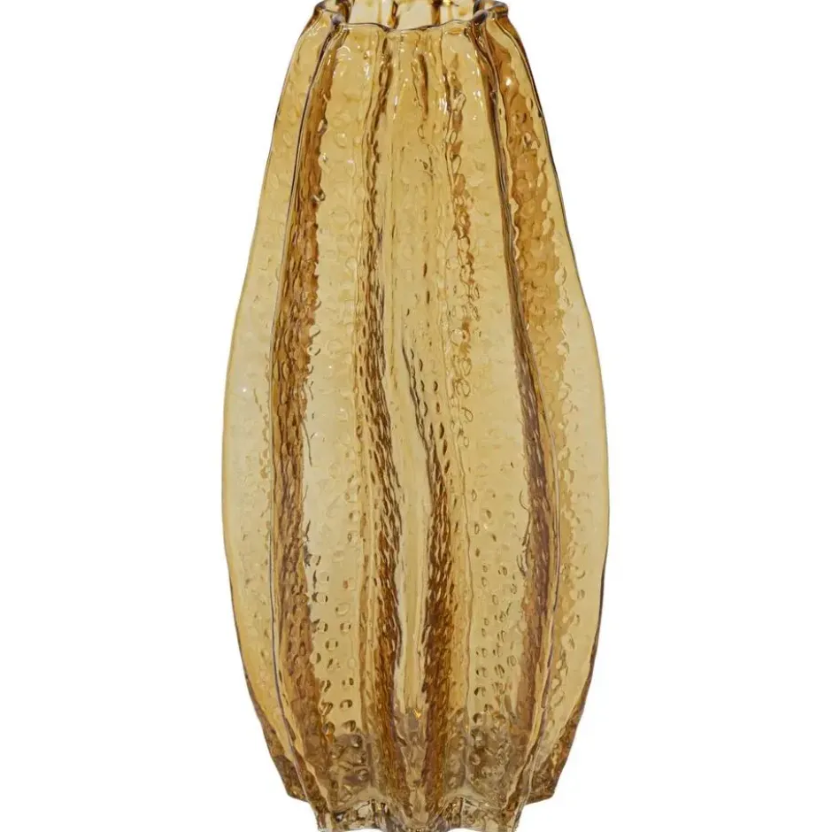 Bloemenvaas Callas - sier glas - 12 x 30 cm - transparant geel
