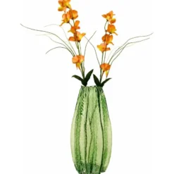 Bloemenvaas Callas - sier glas - 16 x 35 cm - transparant groen
