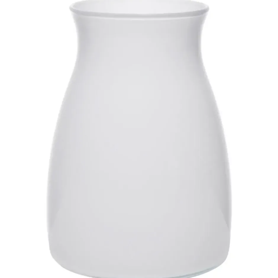 Bloemenvaas Julia - wit glans - glas - 10 x 20 cm - vaas