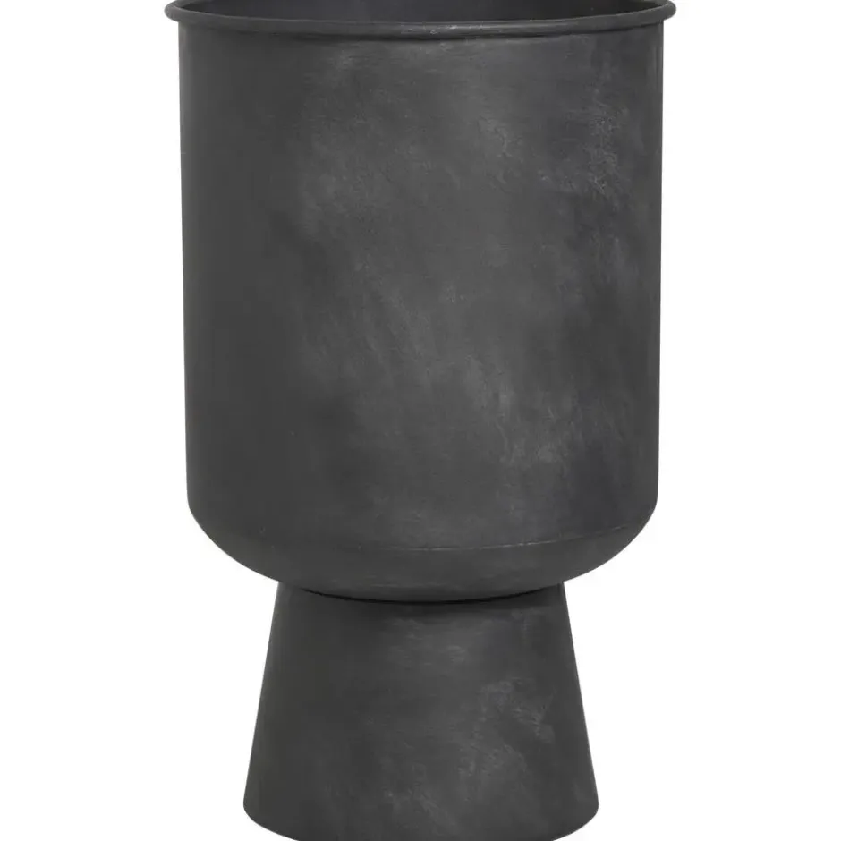Bloempot Miro - zwart - metaal - 43xØ26,5 cm