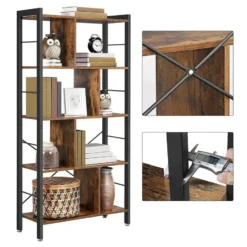 Bobbel Home - Boekenkast - 5 Planken - Hout - Bruin