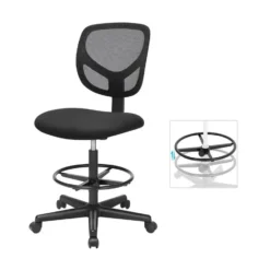 Bobbel Home - Ergonomische bureaustoel - Verstelbare voetsteun - Zwart