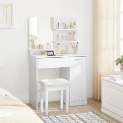 Bobbel Home Kaptafel Met LED Spiegel Stopcontact En Opbergruimte