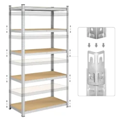 Bobbel Home - Kelderkast - 200 x 100 x 50 cm - Zilverkleurig