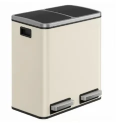 Bobbel Home Prullenbak Afvalscheiding 30 Liter - Beige & Zwart