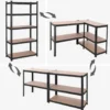 Bobbel Home - Stellingkast - 5 verstelbare planken - max 600kg - Zwart