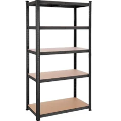 Bobbel Home - Stellingkast - 5 verstelbare planken - max 600kg - Zwart