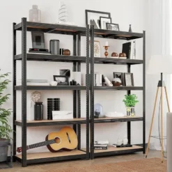 Bobbel Home - Stellingkast - 5 verstelbare planken - max 600kg - Zwart
