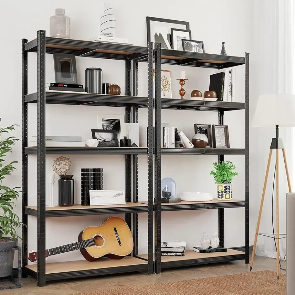 Bobbel Home - Stellingkast - 5 verstelbare planken - max 600kg - Zwart