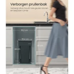 Bobbel Home Uitschuifbare Keukenprullenbak 2 x 15 Liter