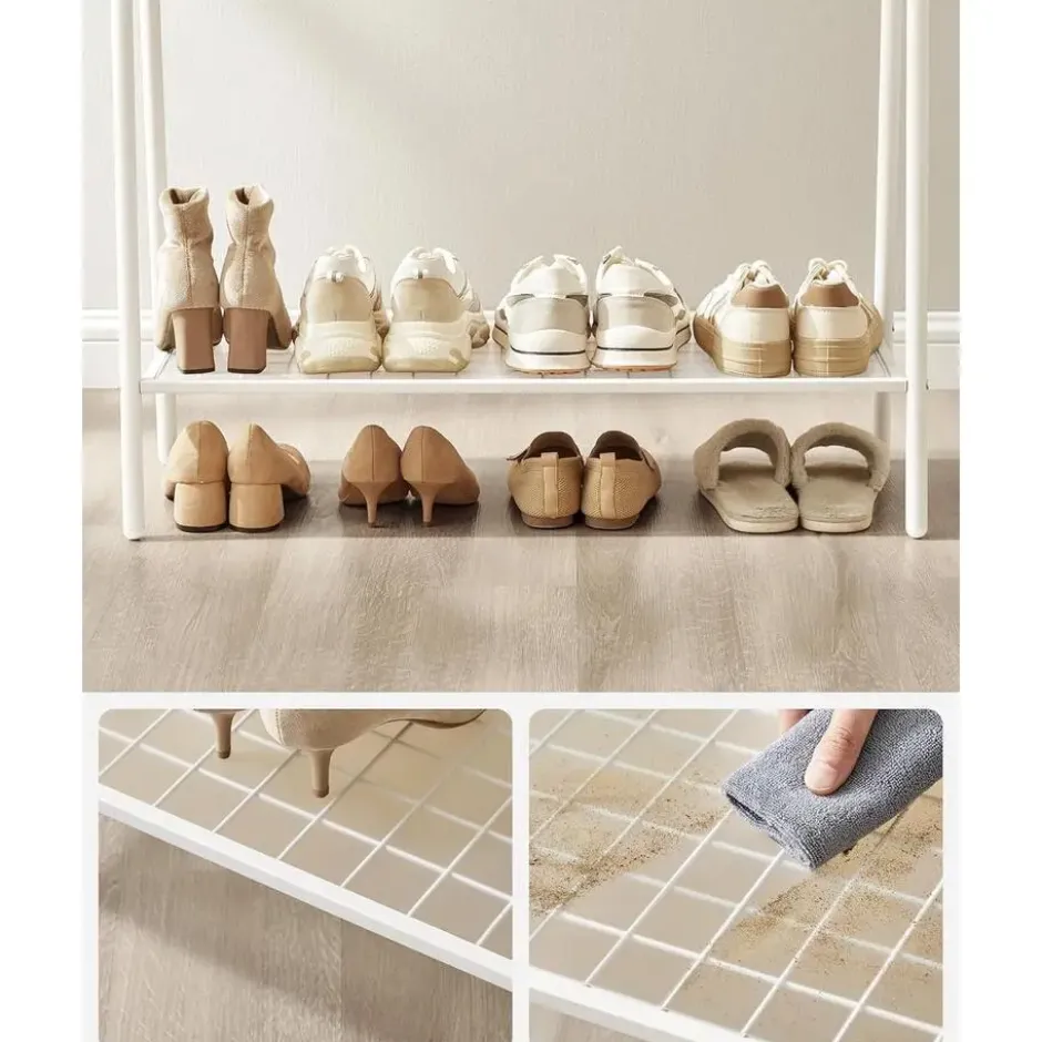 Bobbel Home Vrijstaand Kledingrek Met Stang En Plank Wit Metaal