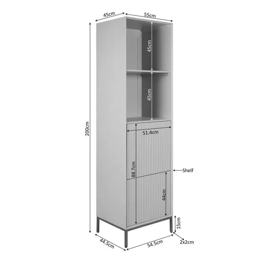 Boekenkast Bruin Hout - 55x45x200cm - Madison