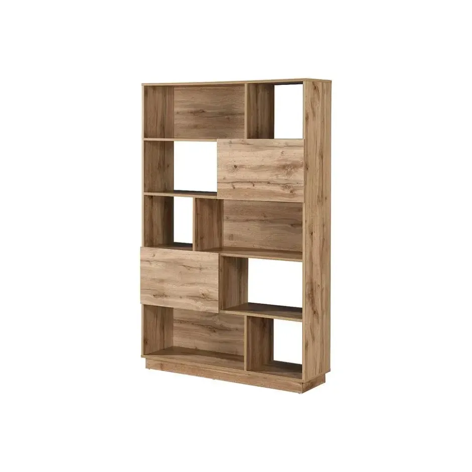 Boekenkast CEVANIA - 110 cmx32 cmx173 cm - Natuurlijk licht Hout paneel