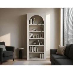 Boekenkast CYMORA - 74 cmx35 cmx180 cm - Beige Hout paneel