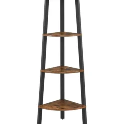 Boekenkast - hoekkast - 4 legplanken - 34x125x34 cm - vintage bruin