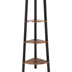 Boekenkast - hoekkast - 4 legplanken - 34x125x34 cm - vintage bruin