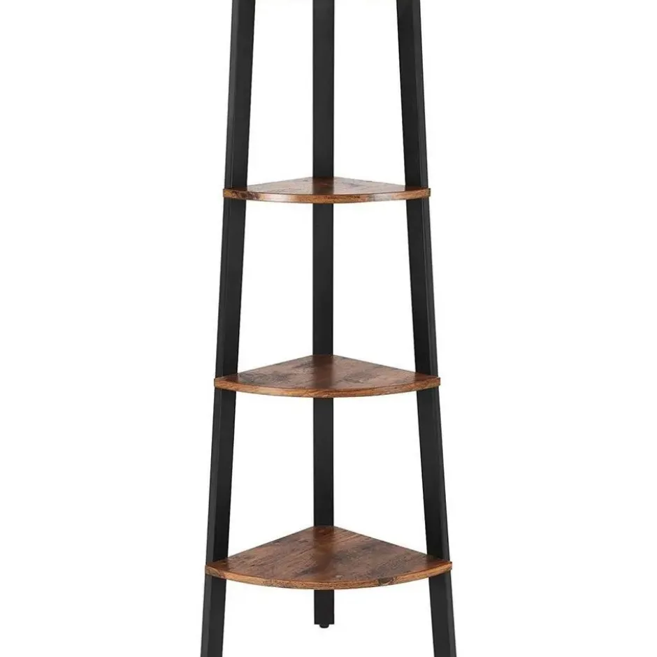 Boekenkast - hoekkast - 4 legplanken - 34x125x34 cm - vintage bruin
