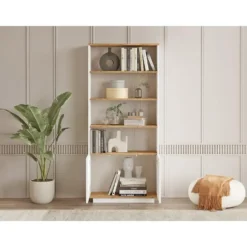 Boekenkast LOTULA - 75.5 cmx26.8 cmx168.3 cm - Natuurlijk licht Wit Hout paneel