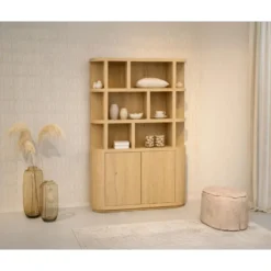 Boekenkast Naturel Eikenfineer - 145x40x220cm - Novero