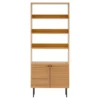 Boekenkast Naturel Eikenfineer - 80x30x200cm - Kyoto