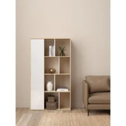 Boekenkast Wit Hoogglans - 89x34x157cm - Maze