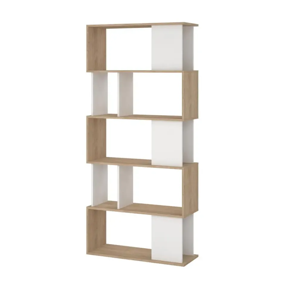 Boekenkast Wit - 80x31x174cm - Maze