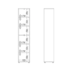 Boekenkast Wit - 50x45x205cm - Prima