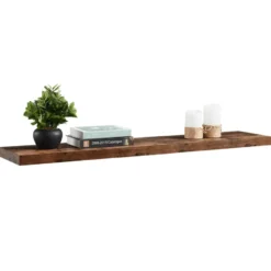 Boeken Plank van 120 cm lang, industrieel design, vintage bruin
