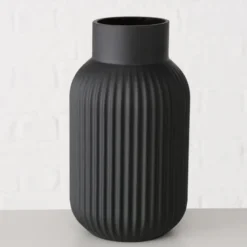 Boltze Bloemenvaas Nordik Arcade - zwart - glas - D13 x H22 cm