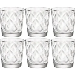 Bormioli Rocco waterglazen - 6x - 240 ml - relief - sap/waterglas