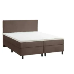 Boxspring Liv egaal - bruin - 160x200 cm - ronde poot