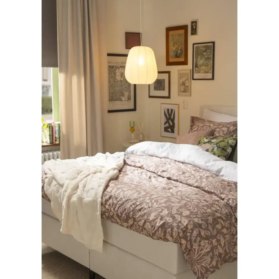 Boxspring Liv egaal - ecru - 120x200 cm - slanke poot