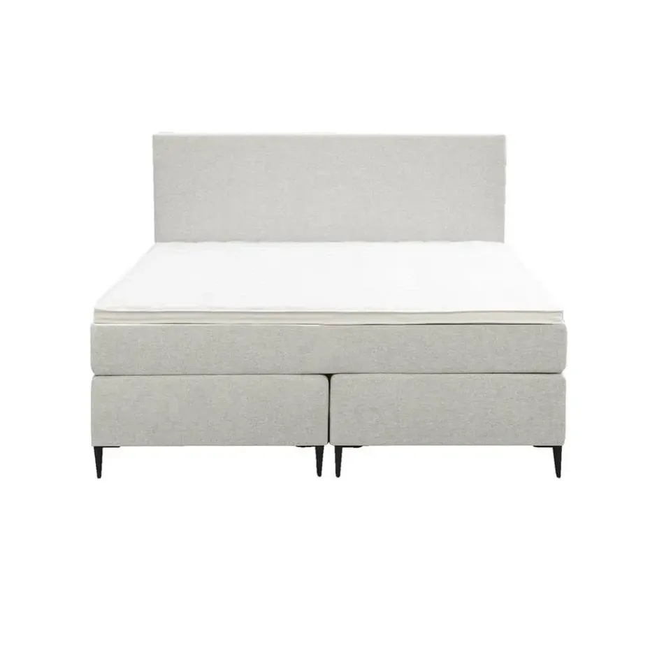 Boxspring Liv egaal - ecru - 140x200 cm - slanke poot