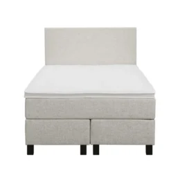Boxspring Liv egaal - ecru - 120x200 cm - vierkante poot