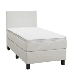 Boxspring Liv egaal - ecru - 90x200 cm - vierkante poot