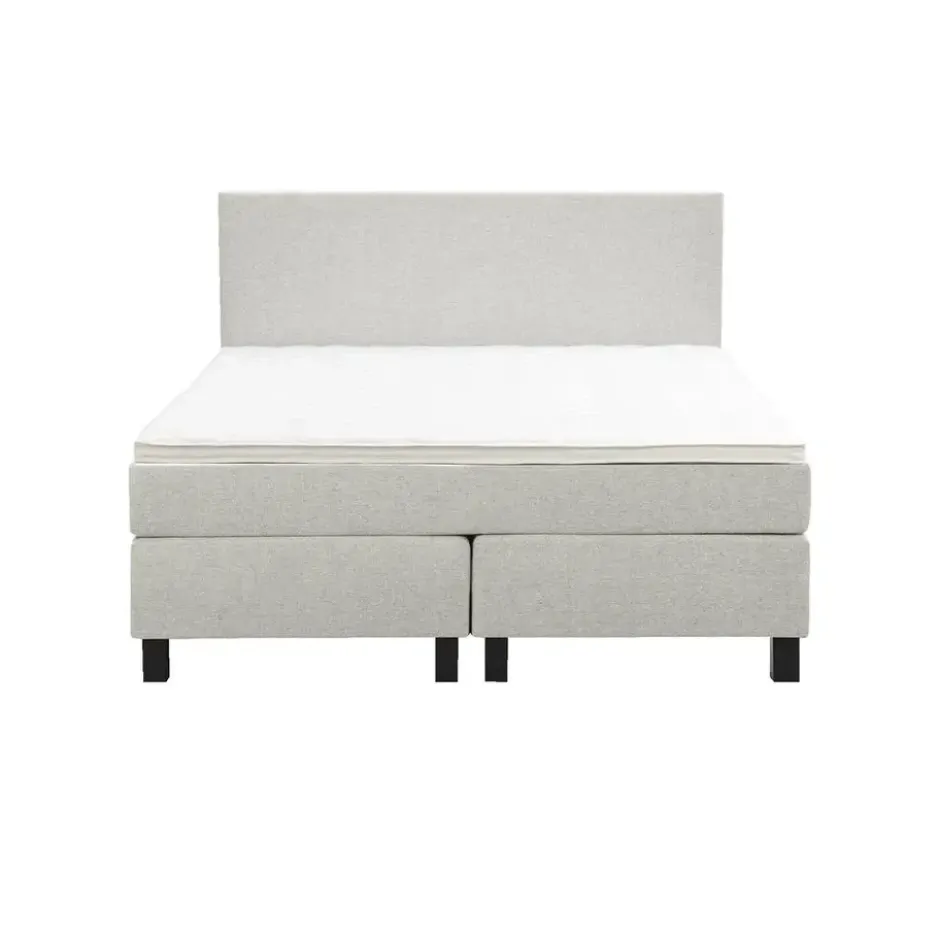 Boxspring Liv egaal - ecru - 140x200 cm - vierkante poot