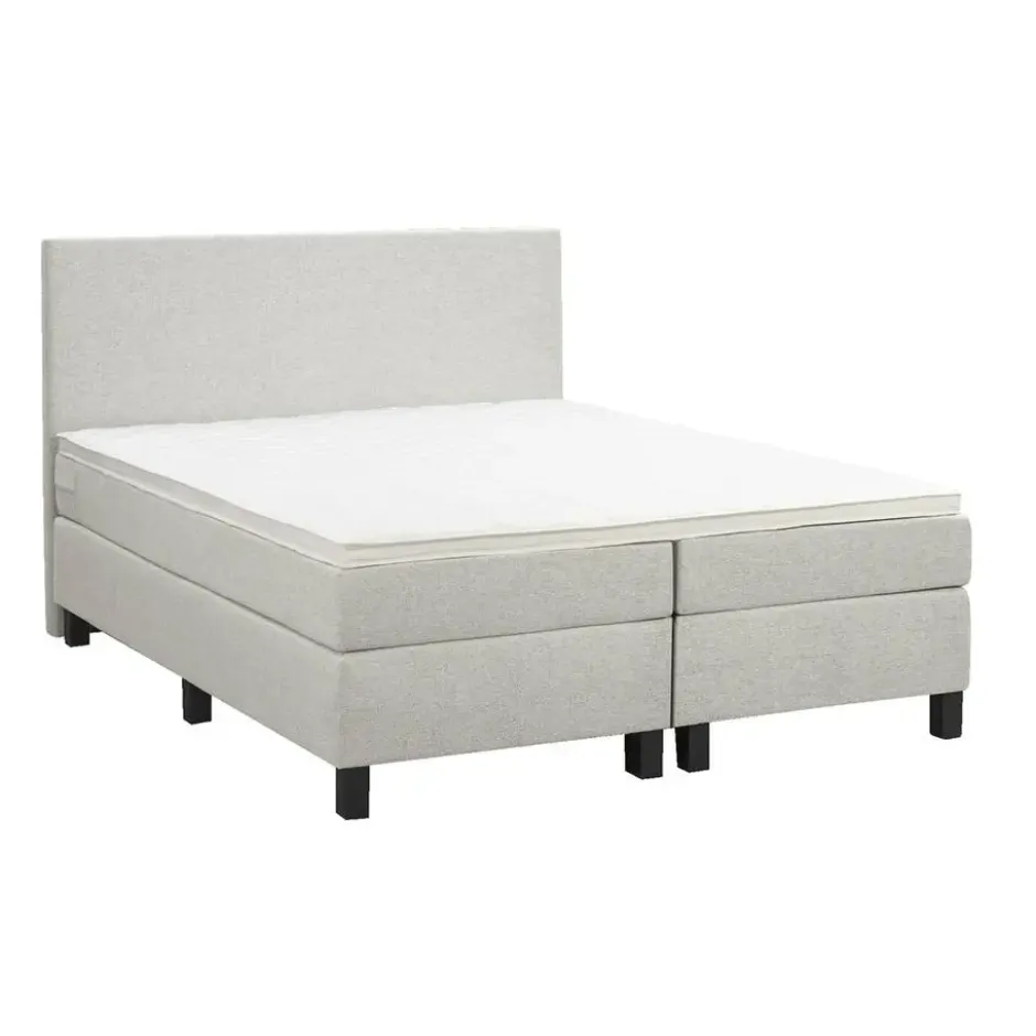 Boxspring Liv egaal - ecru - 160x200 cm - vierkante poot