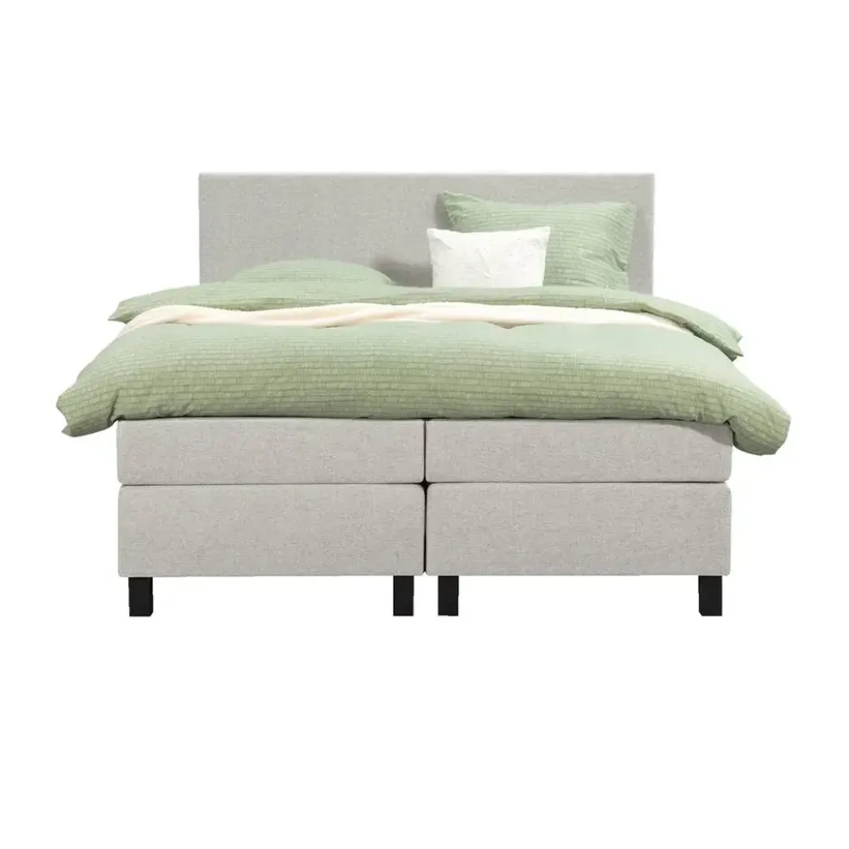 Boxspring Liv egaal - ecru - 160x200 cm - vierkante poot